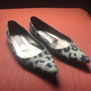 Manolo Blahnik animal print flats
